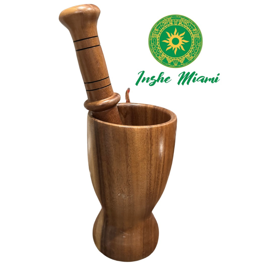 wooden mortar