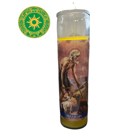 VELA DE 8” SAN LÁZARO AMARILLO