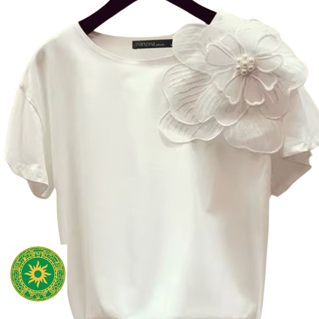 Blusa Blanca con Flor